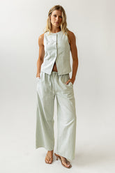 Rosa Wide Leg Pants in Green - FINAL SALE