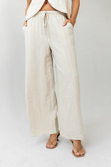 Lucy Striped Baggy Pants in Natural - FINAL SALE