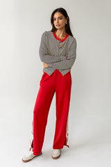 Josy Button Front Cardigan in Red - FINAL SALE