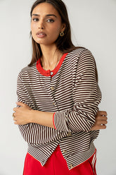 Josy Button Front Cardigan in Red - FINAL SALE