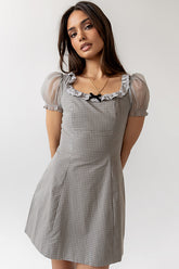Alana Plaid Mini Dress in Sage - FINAL SALE