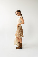 Juno Floral Mini Skirt in Camel - FINAL SALE