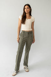 Gracie Straight Leg Pants in Olive - FINAL SALE