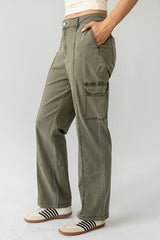 Gracie Straight Leg Pants in Olive - FINAL SALE