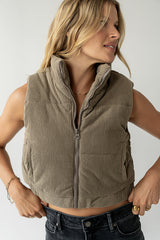 August Corduroy Vest in Sage - FINAL SALE