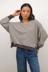 Wells Striped Top in Charcoal - FINAL SALE