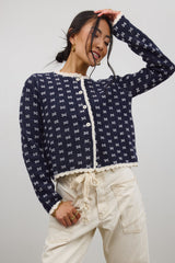 Courtney Scalloped Cardigan in Navy - FINAL SALE