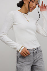 Leif Knit Top in White - FINAL SALE