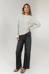 Mandy Contrast Sweater in Grey - FINAL SALE