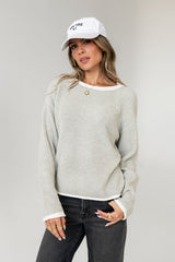 Mandy Contrast Sweater in Grey - FINAL SALE