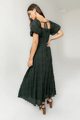 Beckie Smocked Maxi Dress in Green - FINAL SALE