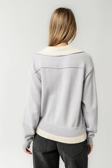Pattie Collared Sweater in Blue - FINAL SALE