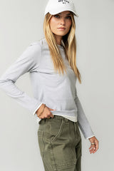 Destiny Double Layer Top in Grey - FINAL SALE