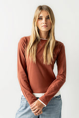 Destiny Double Layer Top in Rust - FINAL SALE