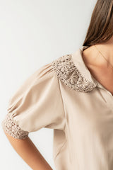Zayne Button Up in Taupe - FINAL SALE