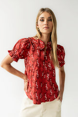 Nelly Floral Blouse in Red - FINAL SALE
