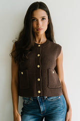 Brooks Knit Vest in Brown - FINAL SALE