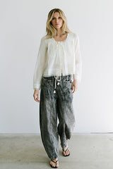Taylor Sheer Blouse in Ivory - FINAL SALE
