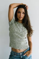 Mannie Heathered Sweater in Olive - FINAL SALE