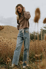 Mellanie Two Toned Baggy Jeans in Medium Wash - FINAL SALE