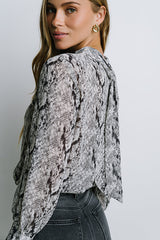 Camille Sheer Blouse in Snake - FINAL SALE