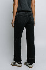 Marcia Cuffed Baggy Jeans in Faded Black - FINAL SALE