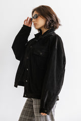 Sarah Corduroy Jacket in Black - FINAL SALE