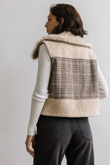 Liv Sherpa Vest in Taupe - FINAL SALE