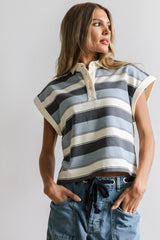 Niko Striped Top in Blue - FINAL SALE