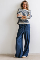 Banks Wide Leg Pants in Dark Wash - FINAL SALE