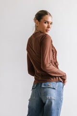 Marie Sheer Top in Brown - FINAL SALE