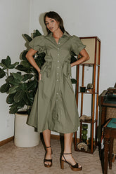 Terry Collared Midi Dress - FINAL SALE