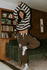 Cozette Striped Baggy Pants in Brown - FINAL SALE