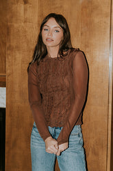 Marie Sheer Top in Brown - FINAL SALE