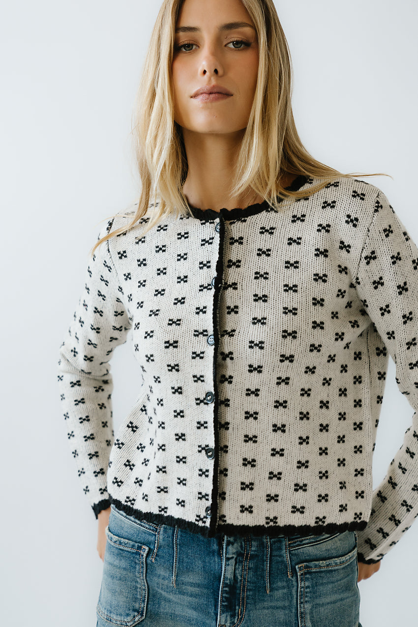 Courtney Scalloped Cardigan in Cream - FINAL SALE