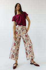 Selena Rolled Sleeve Shirt in Burgundy - FINAL SALE