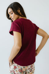 Selena Rolled Sleeve Shirt in Burgundy - FINAL SALE