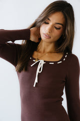 Janet Ribbed Maxi Dress in Brown - FINAL SALE