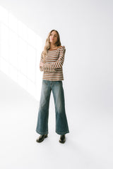 Kathy Waffle Knit Top in Brown - FINAL SALE