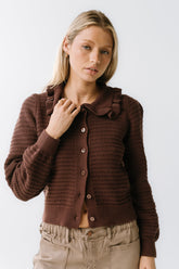 Maureen Collared Cardigan in Brown - FINAL SALE