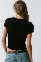 Regan Ruched Top in Black - FINAL SALE