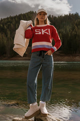 Jocelyn Barrel Jeans in Medium Wash Stripe - FINAL SALE