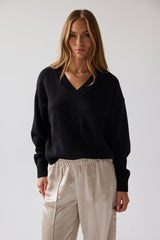 Adella Knit Sweater in Black - FINAL SALE