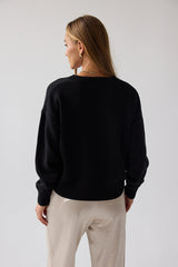 Adella Knit Sweater in Black - FINAL SALE