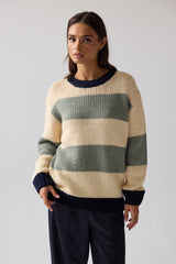 Jolene Striped Sweater in Navy - FINAL SALE