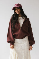 Markus Knit Bomber Jacket in Marsala - FINAL SALE