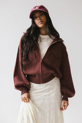 Markus Knit Bomber Jacket in Marsala - FINAL SALE
