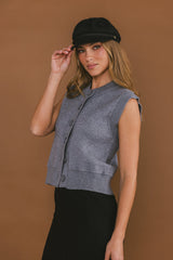 Tori Sweater Vest in Grey - FINAL SALE