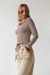 Kiya Striped Top in Burgundy - FINAL SALE