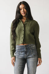 France Knit Cardigan in Olive - FINAL SALE